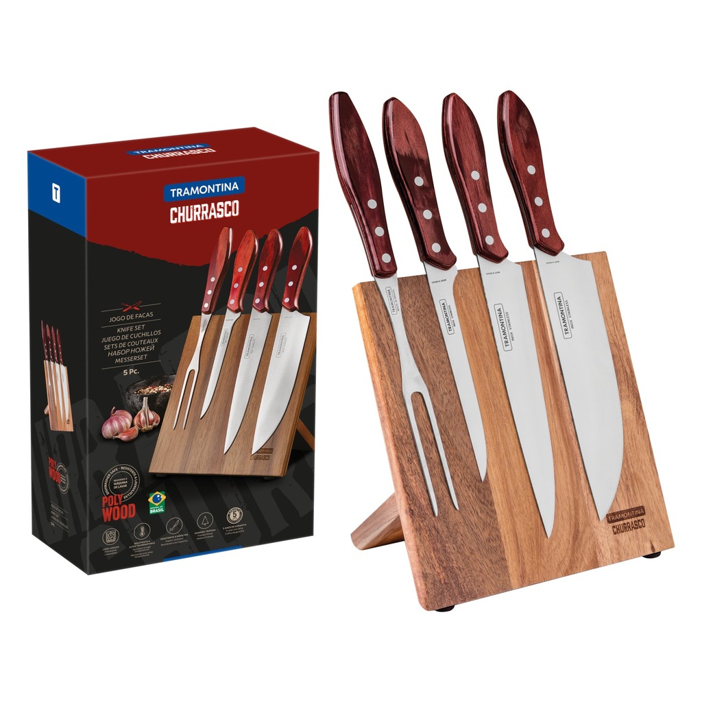 JUEGO ASADO 5PZAS POLYWOOD