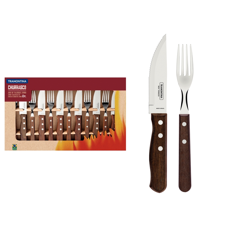 [22299059] - JUEGO DE CUBIERTOS PARA CHURRASCO 12 PIEZAS POLYWOOD