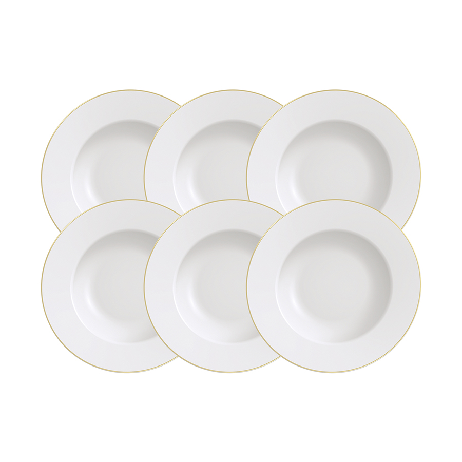 JUEGO DE PLATOS RASOS 28 CM. EN PORCELANA 6 PIEZAS ELISA