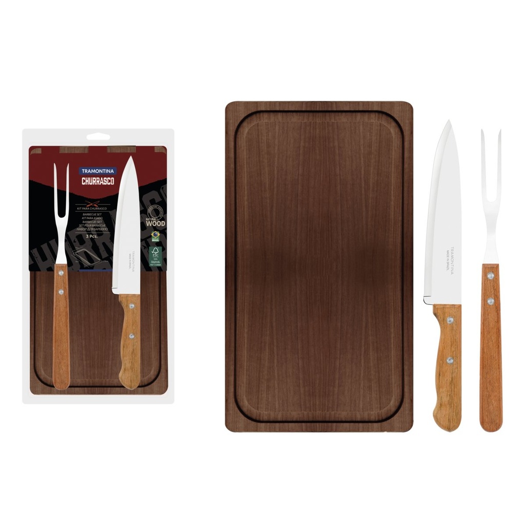 JUEGO PARA CHURRASCO 3 PZAS