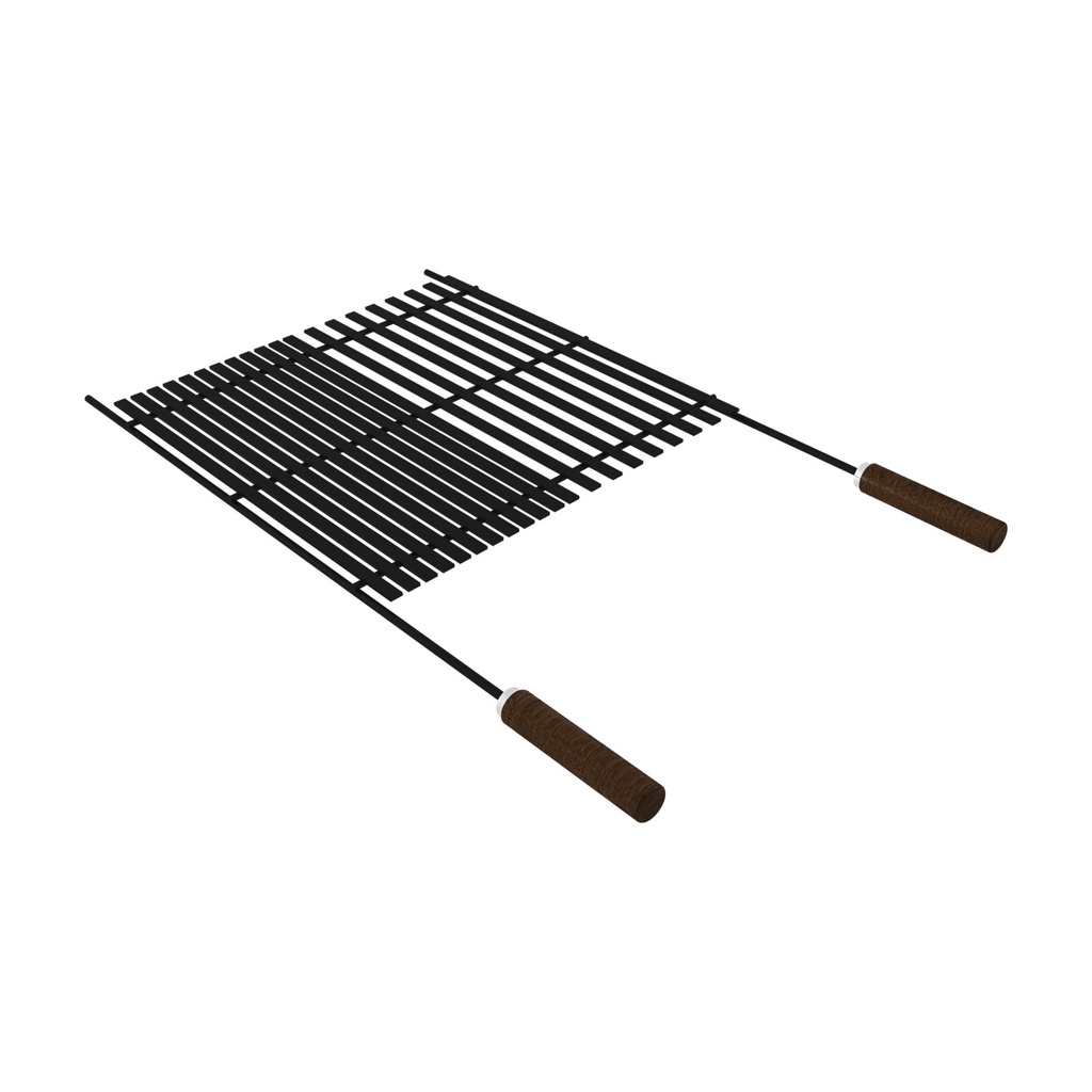 [26494000] PARRILLA DE ACERO AL CARBONO CON MANGO DE MADERA CHURRASCO BLACK