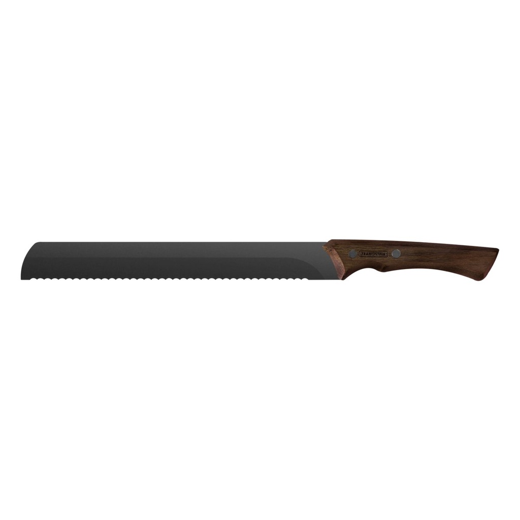CUCHILLO CON SIERRA 10" Y MANGO DE MADERA - CHURRASCO BLACK