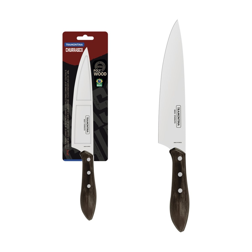 CUCHILLO DE CARNE 8" PARA CHURRASCO POLYWOOD