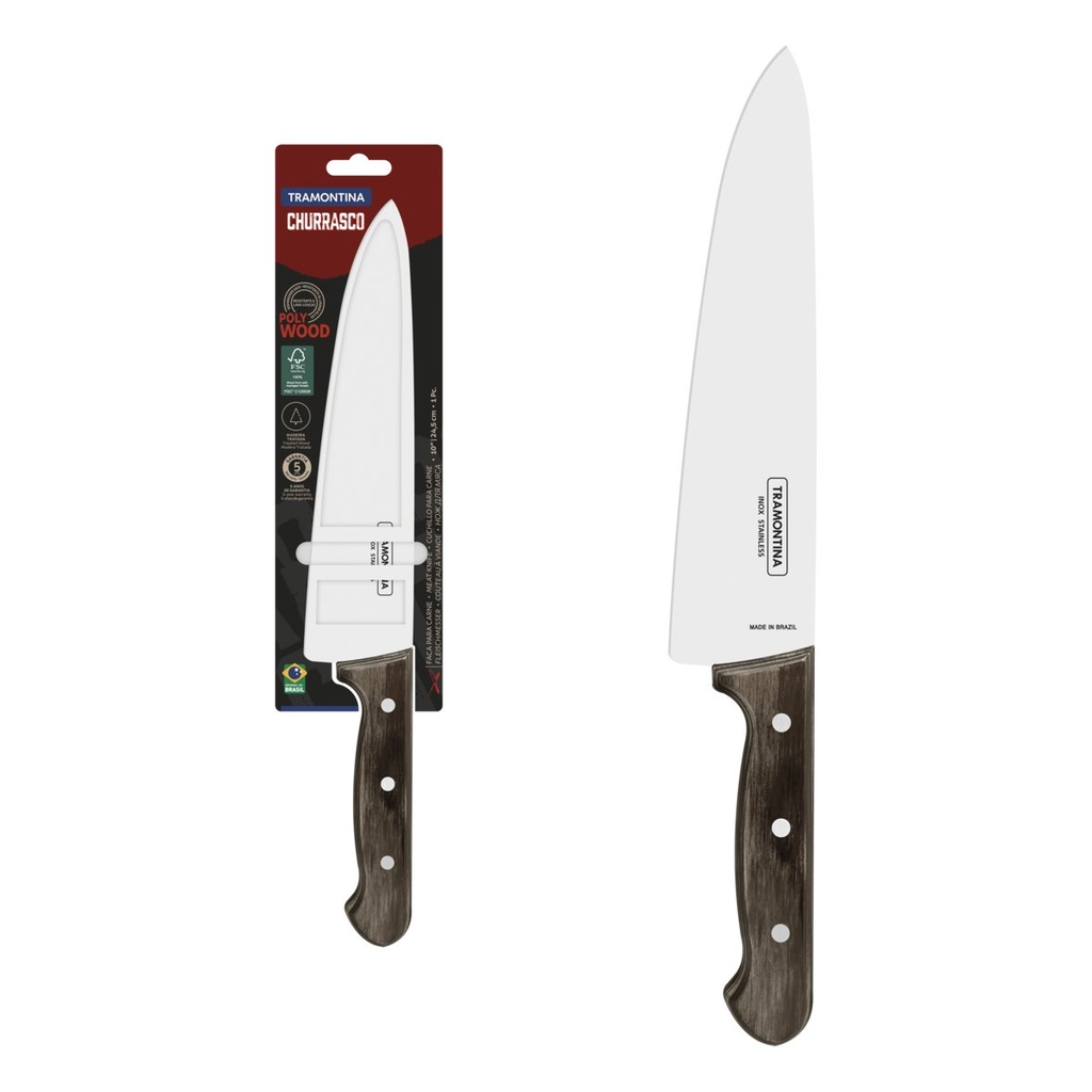 CUCHILLO DE CARNE PARA CHURRASCO 10" POLYWOOD