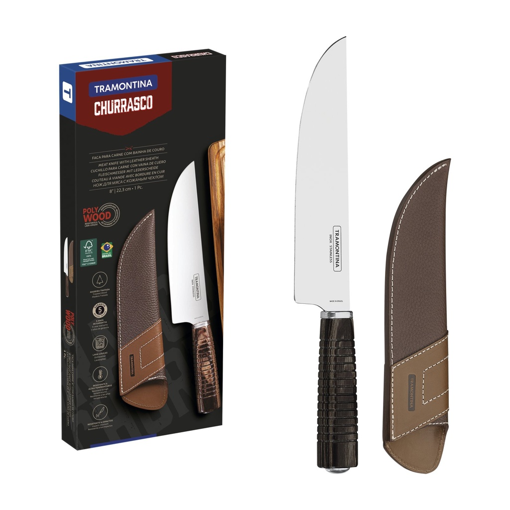 [21141198] CUCHILLO PARA CARNE 8" EXTREME + FUNDA DE CUERO