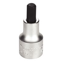 DADO EN ACERO CROMO VANADIO PUNTA HEXAGONAL 4 MM - ENCASTRE 1/2"