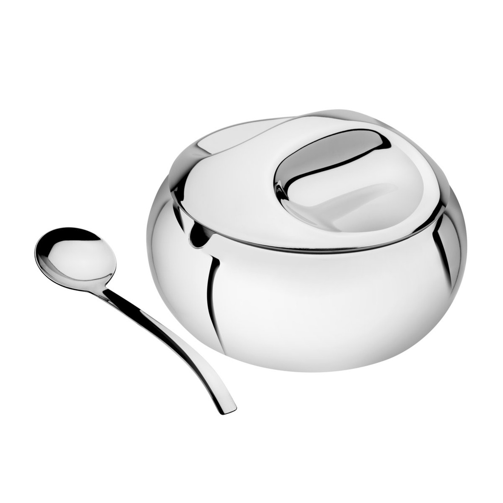 [64400510] AZUCARERO CON CUCHARA DE 1.1 LITROS EN ACERO INOXIDABLE SERVICE