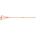 ESCOBA METALICA REGULABLE, 22 DIENTES, MANGO DE MADERA 120 CM