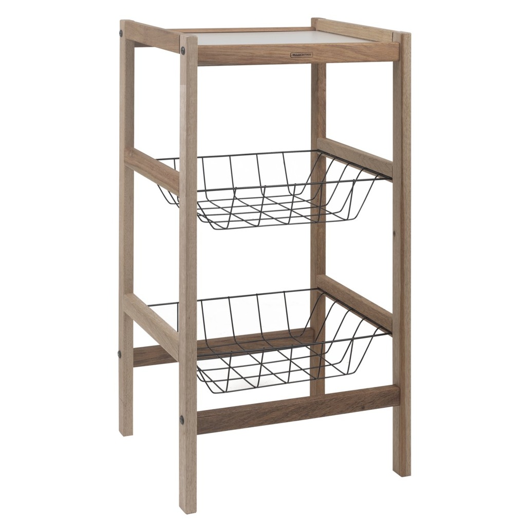 FRUTERO RACK 36X34X76 CON ESTANTE Y DOS CANASTAS