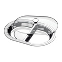 FUENTE DIVIDA EN ACERO INOXIDABLE CON TAPA DE VIDRIO 45 CM. CICLO