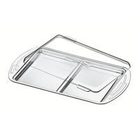 BANDEJA EN ACERO INOXIDABLE PARA FIAMBRES CON TAPA DE VIDRIO CICLO