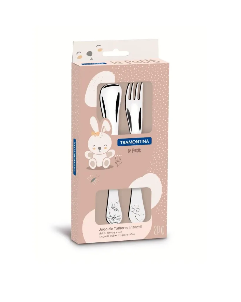 [66973110] JUEGO  DE CUBIERTOS PARA NIÑOS EN ACERO INOXIDABLE 2 PIEZAS LE PETIT