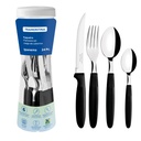 JUEGO CUBIERTOS NEGROS 24 PIEZAS IPANEMA