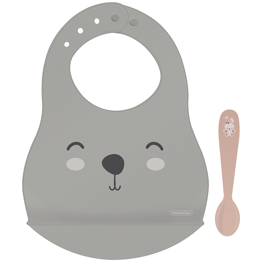 JUEGO DE BABERO Y CUCHARA INFANTIL 2 PIEZAS LE PETIT
