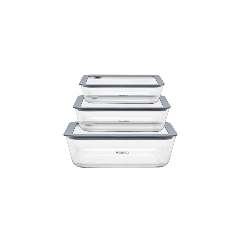 JUEGO DE CONTENEDORES DE VIDRIO CON