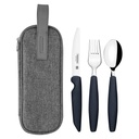 JUEGO DE CUBIERTOS DE ASISTENCIA FOR ALL CON LAMINAS DE ACERO INOX Y MANGO DE POLIPROPILENO CON ESTUCHE 4 PIEZAS