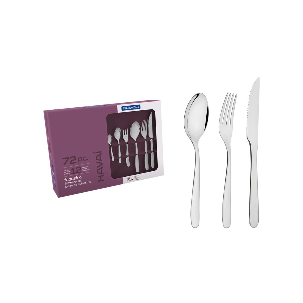 [66905150] JUEGO DE CUBIERTOS EN ACERO INOXIDABLE 72 PIEZAS HAVAI
