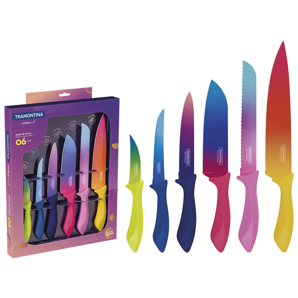 [23099832] JUEGO DE CUCHILLOS 6 PIEZAS COLORCUT