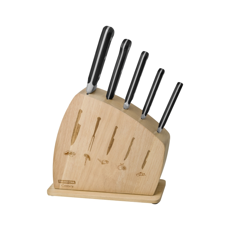 JUEGO DE CUCHILLOS CON BASE 6 PIEZAS CENTURY