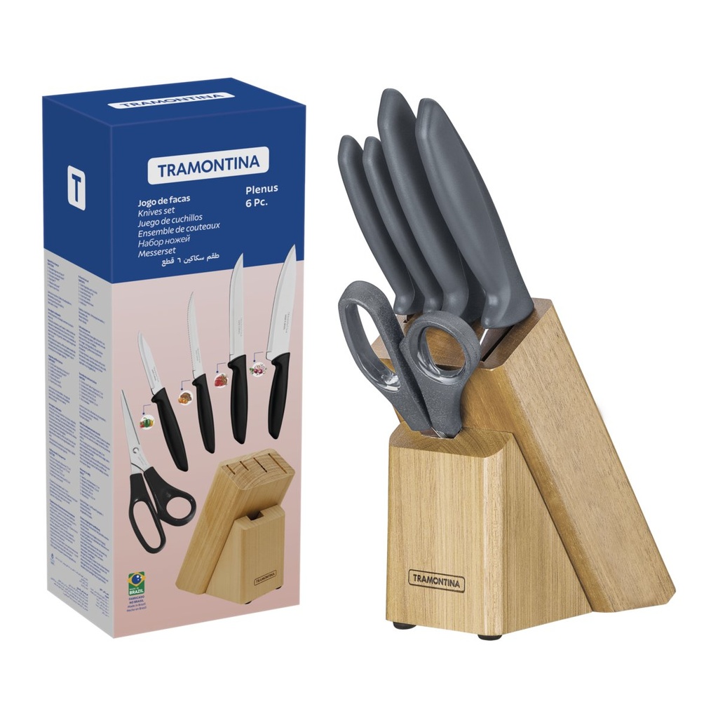 [23498615] JUEGO DE CUCHILLOS CON BASE 6 PIEZAS PLENUS