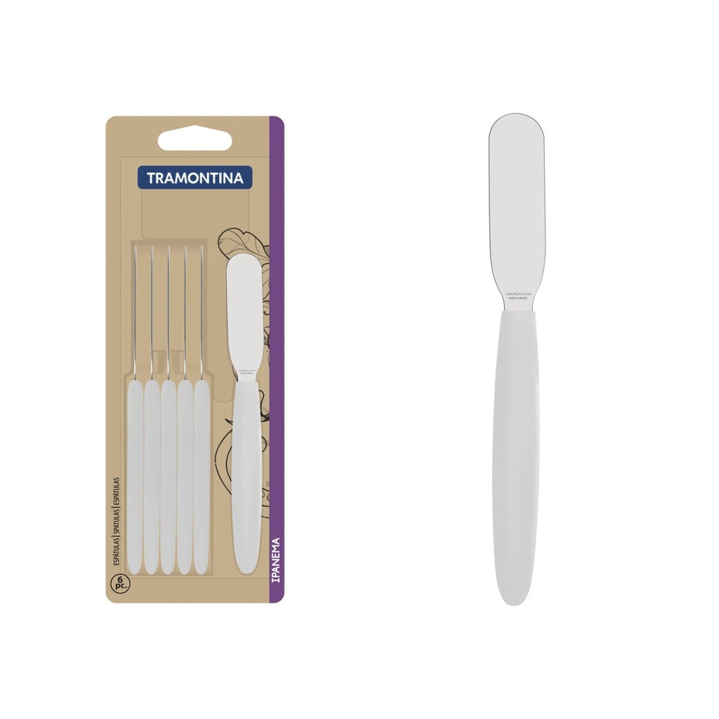 [23399848] JUEGO DE ESPATULAS BLANCAS PARA MANTEQUILLA 6 PIEZAS IPANEMA