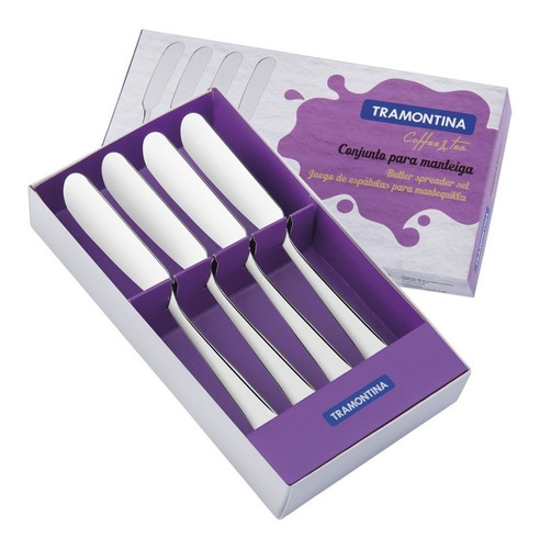 JUEGO DE ESPATULAS PARA MANTEQUILLA EN ACERO INOXIDABLE 4 PIEZAS COSMOS