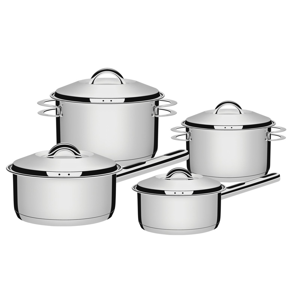 [65510760] JUEGO DE OLLAS EN ACERO INOXIDABLE FONDO TRIPLE 4 PIEZAS SOLAR