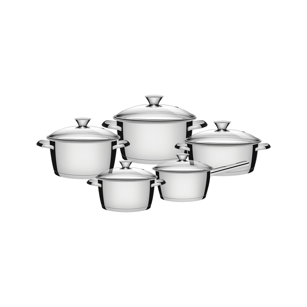 [65660794] JUEGO DE OLLAS EN ACERO INOXIDABLE FONDO TRIPLE 5 PIEZAS ALLEGRA