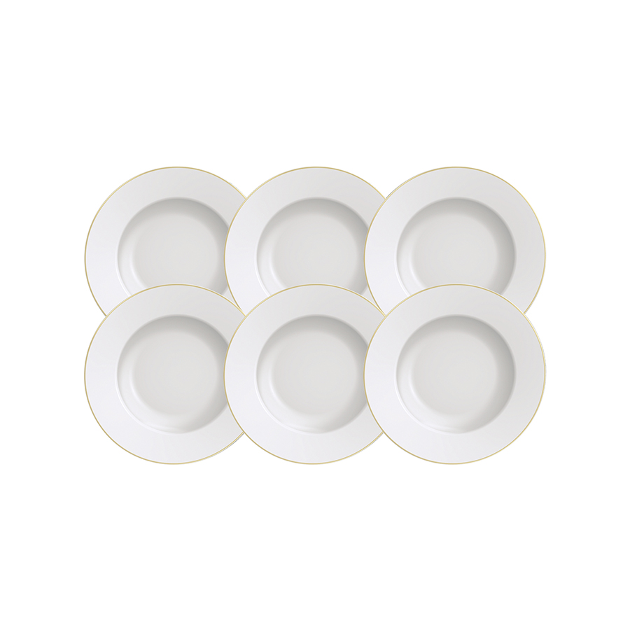 JUEGO DE PLATOS DE POSTRE 21 CM. EN PORCELANA 6 PIEZAS ELISA