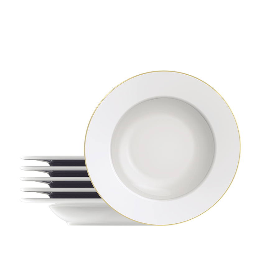 JUEGO DE PLATOS HONDOS 23 CM. EN PORCELANA 6 PIEZAS  ELISA