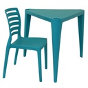 JUEGO DE SILLA Y MESA SOFIA INFANTIL AZUL