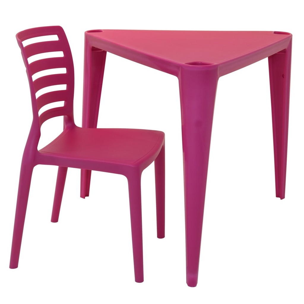 [92486060] JUEGO DE SILLA Y MESA SOFIA INFANTIL ROSADO