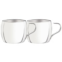 JUEGO DE TAZAS PARA TE Y CAPUCCINO EN ACERO INOXIDABLE 2 PIEZAS