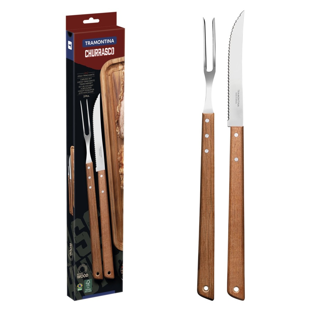JUEGO DE UTENSILIOS PARA CHURRASCO 2 PIEZAS