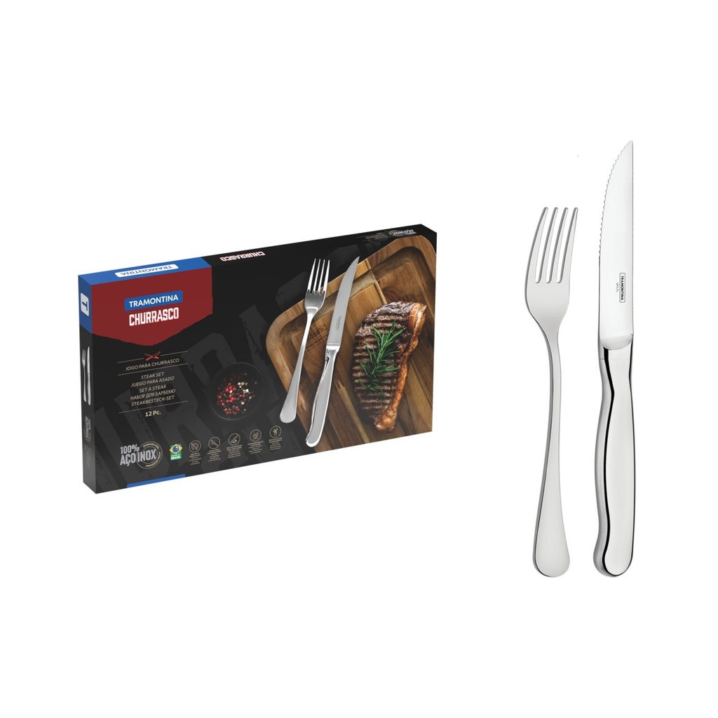 [66986635] JUEGO DE CUBIERTOS JUMBO PARA CHURRASCO 12 PIEZAS ZURIQUE