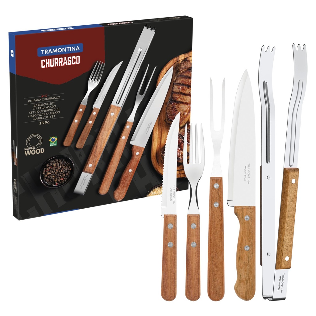 JUEGO PARA CHURRASCO 15 PIEZAS DYNAMIC