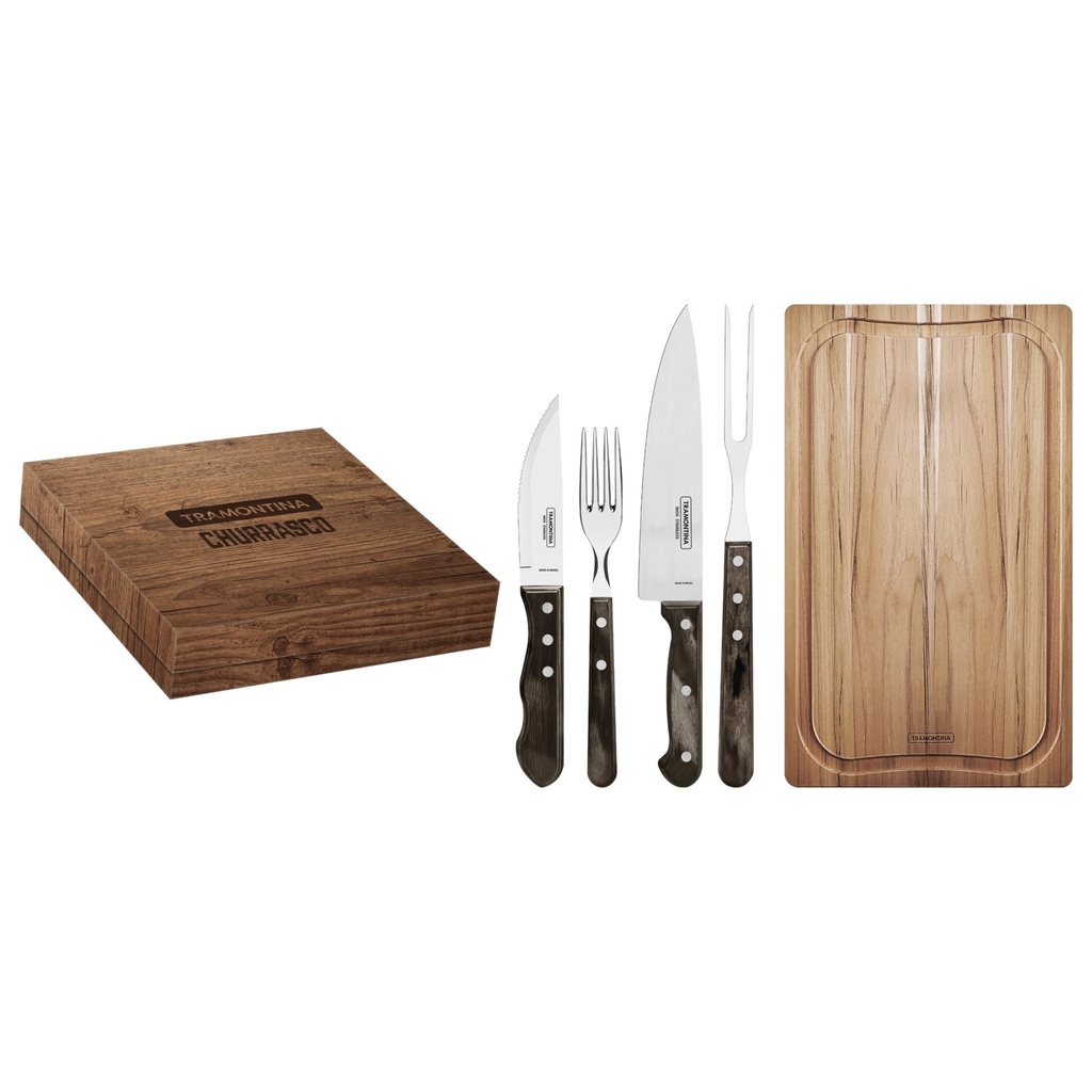 [21198970] JUEGO PARA CHURRASCO 15 PIEZAS POLYWOOD