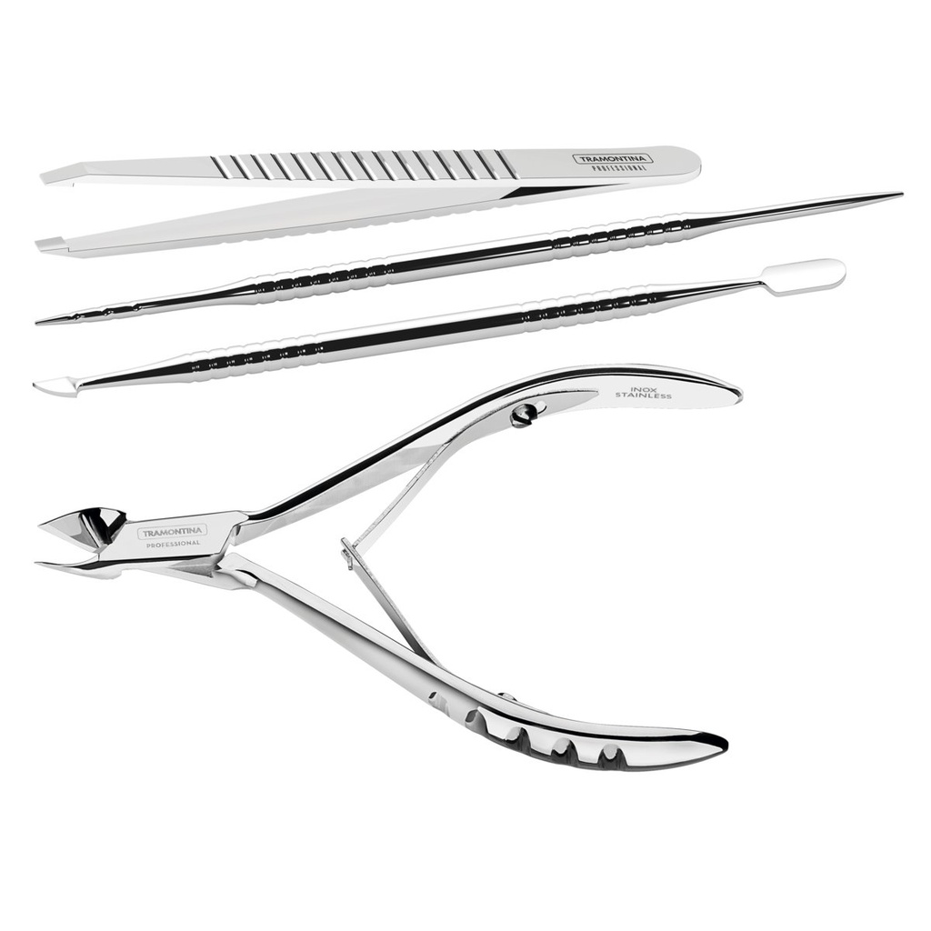 JUEGO PARA CUTICULAS + PINZA 4 PZAS