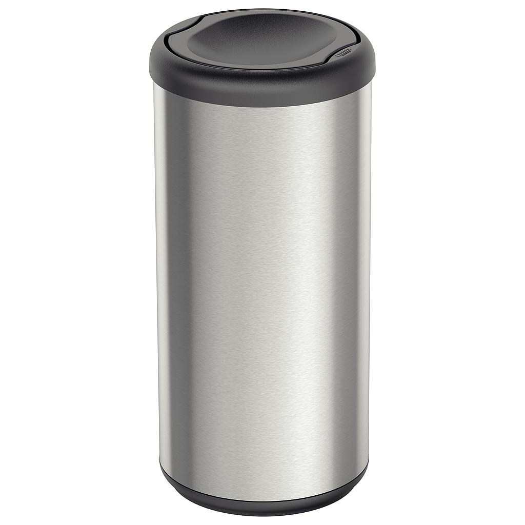 BASURERO CAPSULA SELECTA PLUS 40 L, TAPA BASCULANTE NEGRO, EN ACERO INOX