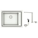 LAVAPLATOS EN ACERO INOX WORKSTATION DEEP 50 2F + MEZCLADOR