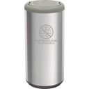 BASURERO CAPSULA SELECTA PLUS 40 L, TAPA DE VAIVEN GRIS, EN ACERO INOX.