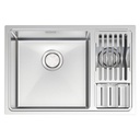 LAVAPLATOS QUADRUM 1.5C, DESIGN COLLECTION, DE EMPOTRAR, EN ACERO INOX.,  66X46 CM. CON ACCESORIOS