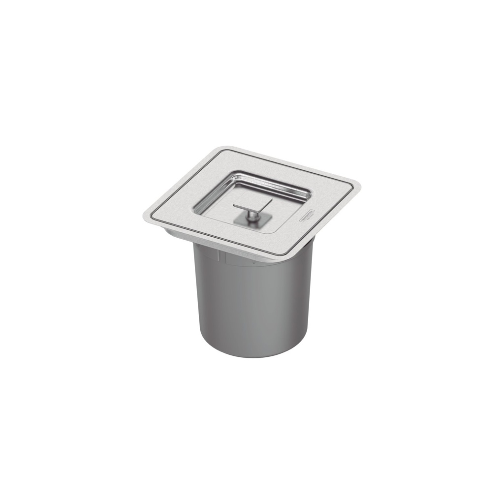 BASURERO CLEAN SQUARE 5 L, DE EMPOTRAR, EN ACERO INOX.
