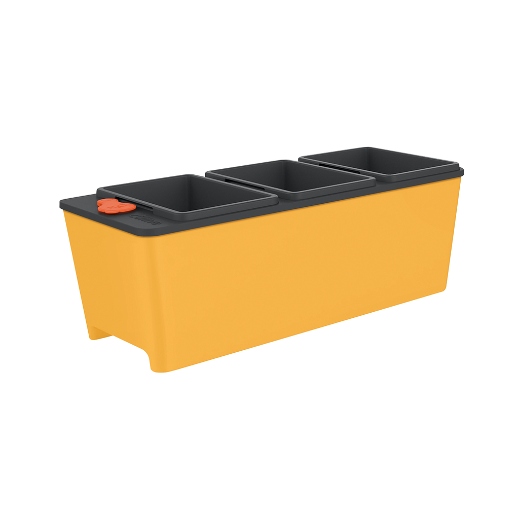 MACETA AUTOIRRIGABLE TRIPLE AMARILLA, 10.5 L, EMBALAJE DE REGALO