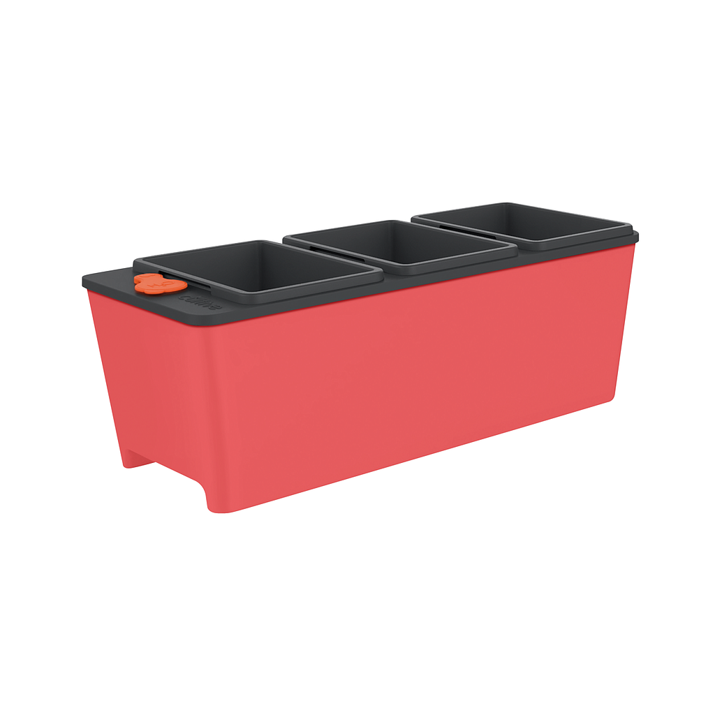 [78134603] MACETA AUTOIRRIGABLE TRIPLE ROSA, 10.5 L, EMBALAJE DE REGALO