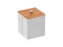 BASURERO INOX LUZ C/TAPA DE BAMBU 4