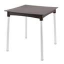 MESA DIANA EN POLIPROPILENO MARRON CON PATAS DE ALUMINIO ANODIZADO