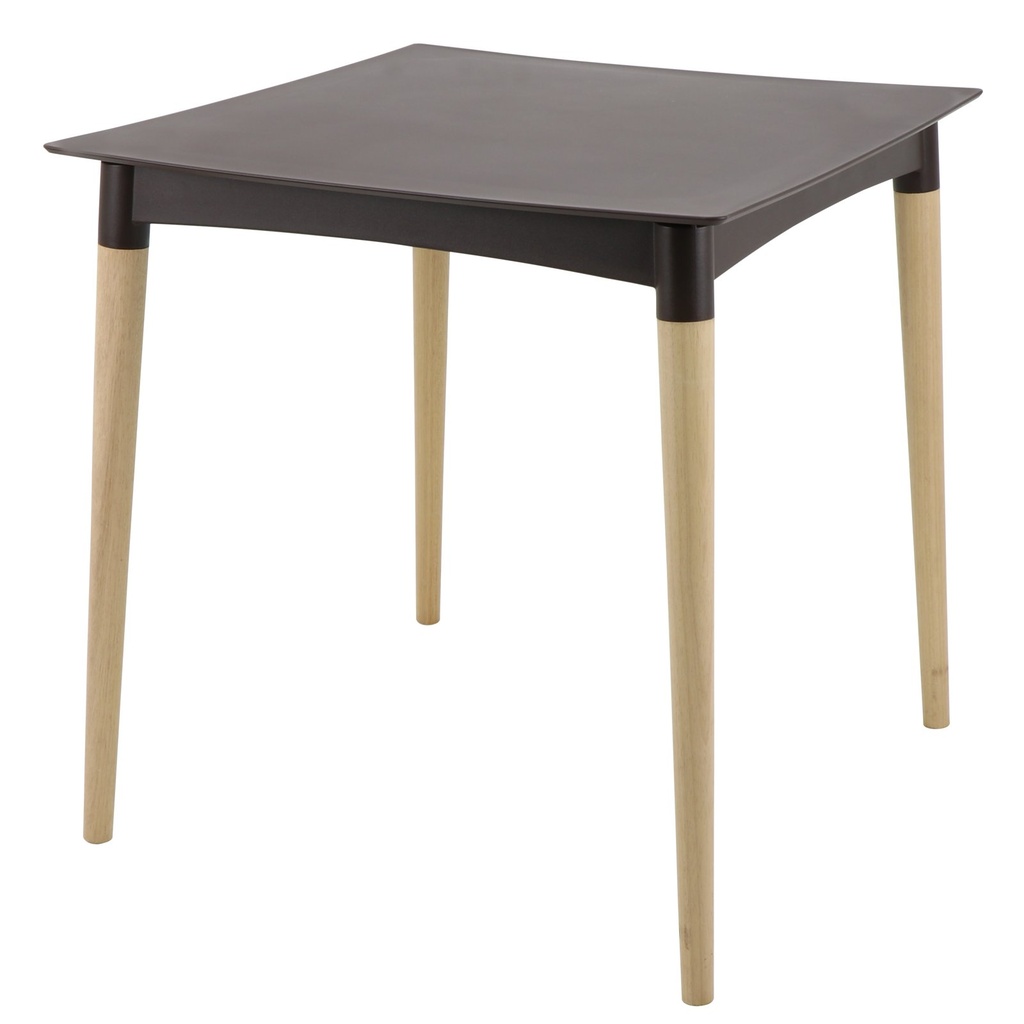 [92353109] MESA DIANA EN POLIPROPILENO MARRON CON PATAS DE MADERA