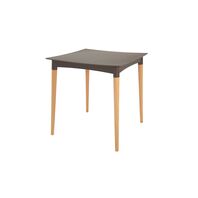 MESA DIANA EN POLIPROPILENO MARRON CON PATAS DE MADERA