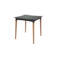 MESA DIANA EN POLIPROPILENO NEGRO CON PATAS DE MADERA